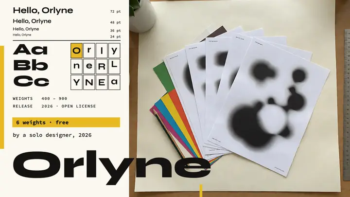 Orlyne free display typeface thumbnail template