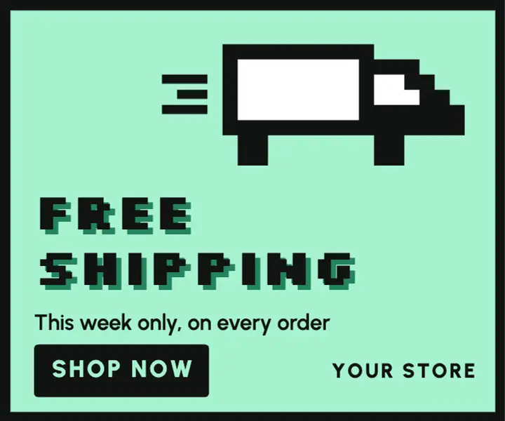 Free shipping pixel ad template