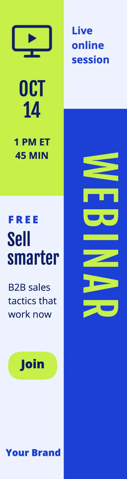 Free webinar skyscraper: free webinar skyscraper ad template