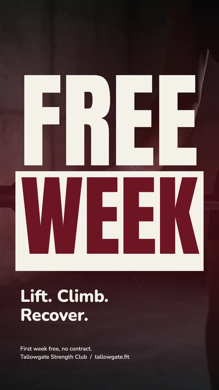 Tallowgate free week strength club story template