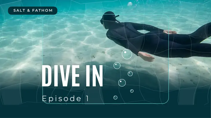 Salt & Fathom freediving episode thumbnail template