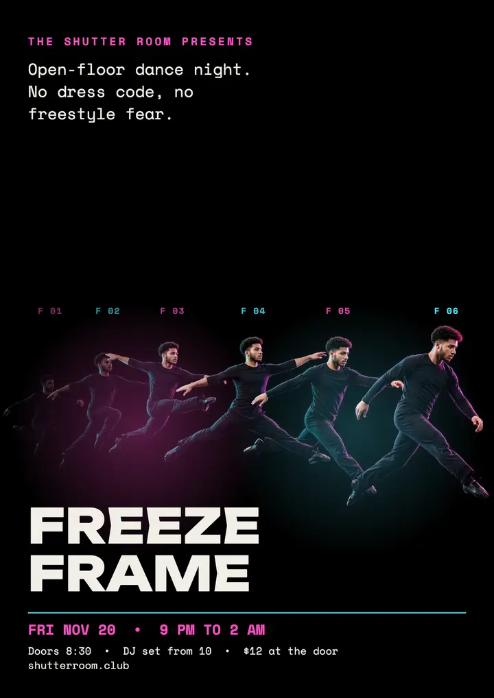 Freeze Frame dance night flyer template