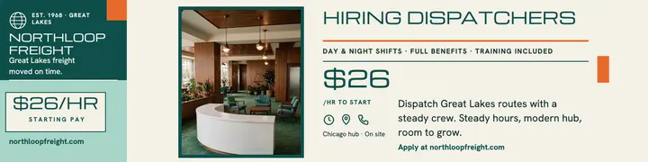 Northloop Freight dispatcher hiring banner: hiring linkedin banner template