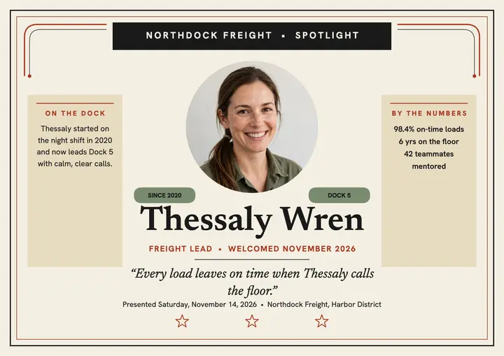 Thessaly Wren freight lead spotlight template