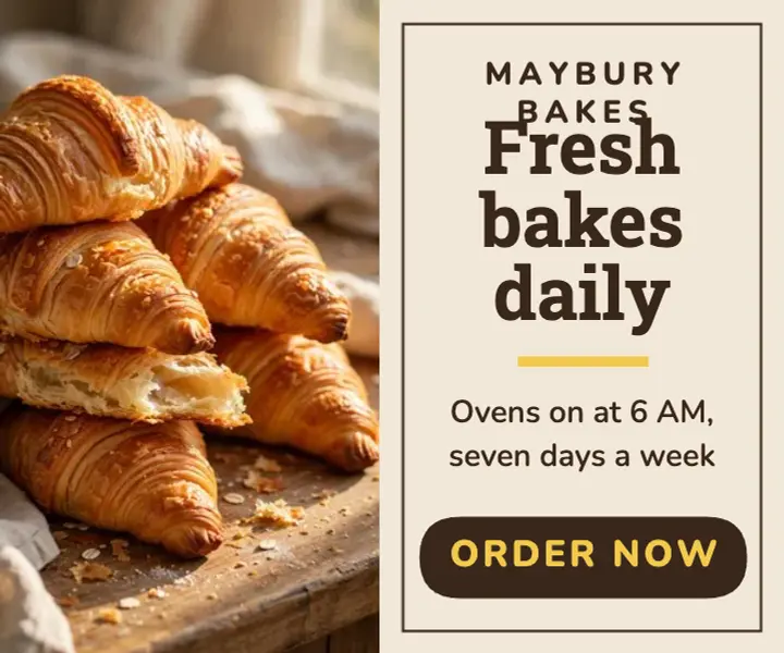 Fresh bakes daily bakery ad template