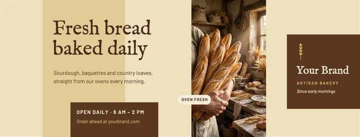 Fresh bread bakery cover template