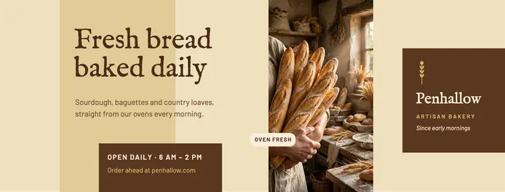 Fresh bread bakery cover template