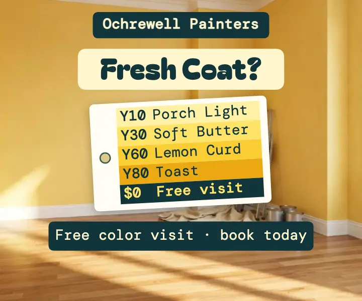 Ochrewell Painters fresh coat paint chip ad template