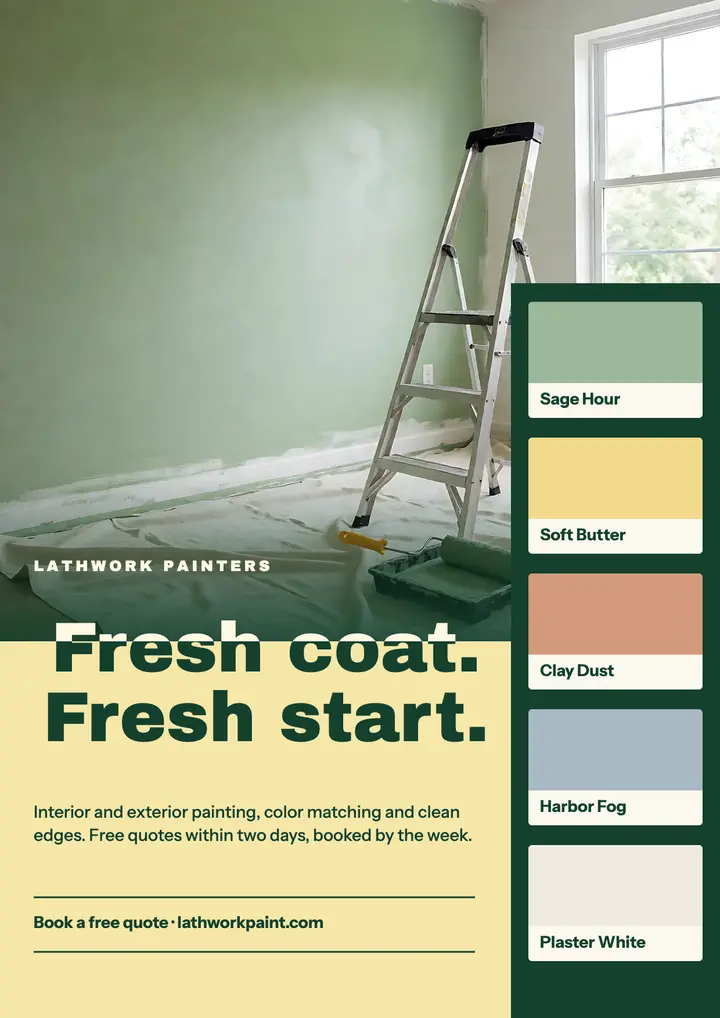 Lathwork Painters flyer: house painter flyer template