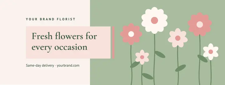 Flower shop Facebook cover template