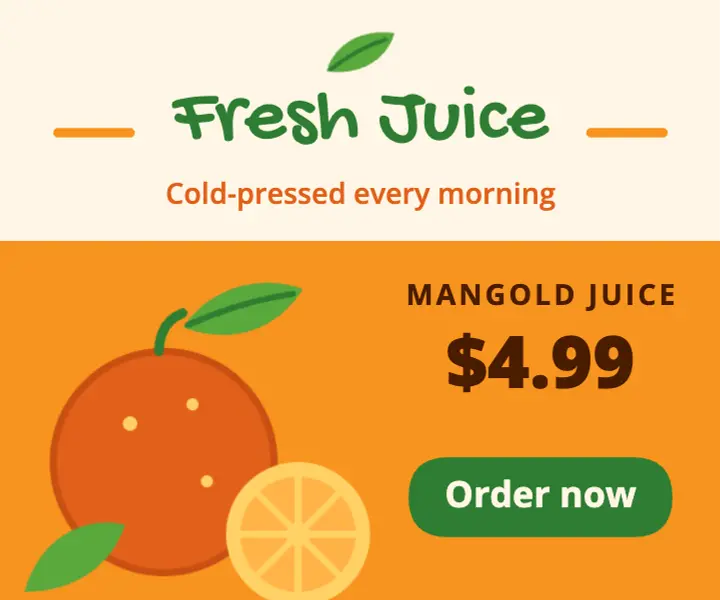 Fresh juice display ad template