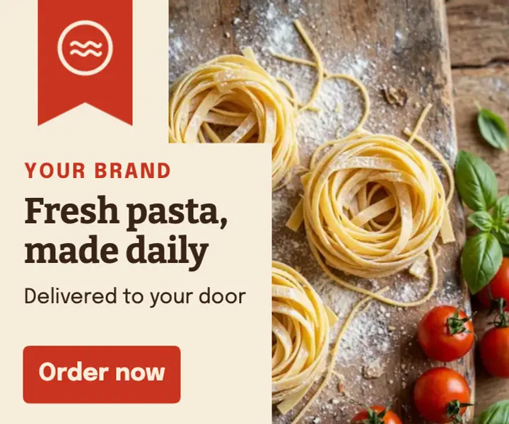 Fresh pasta delivery banner ad template
