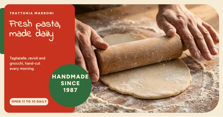 Fresh pasta trattoria post template