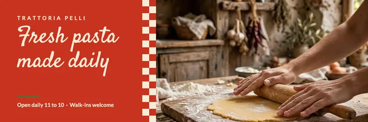 Fresh pasta trattoria header template