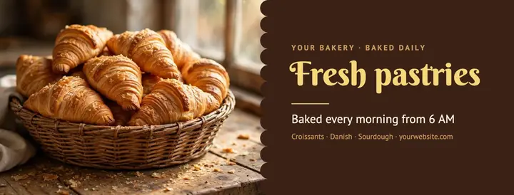 Fresh pastries bakery cover template
