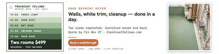 Freshcoat Fellows sage repaint banner template