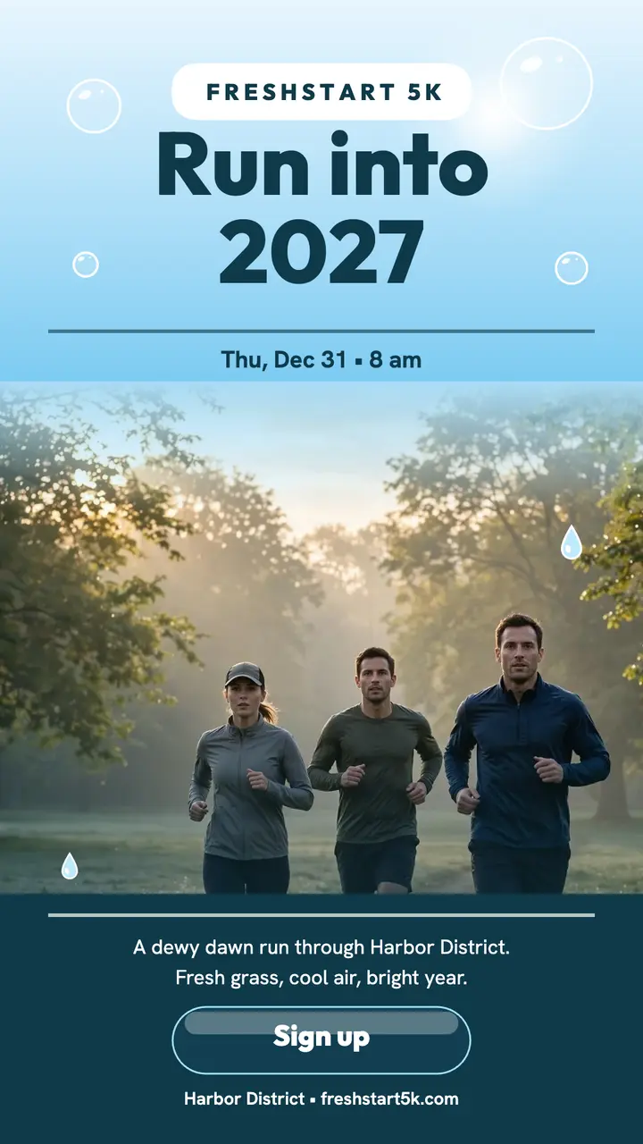Freshstart 5K New Year run story template