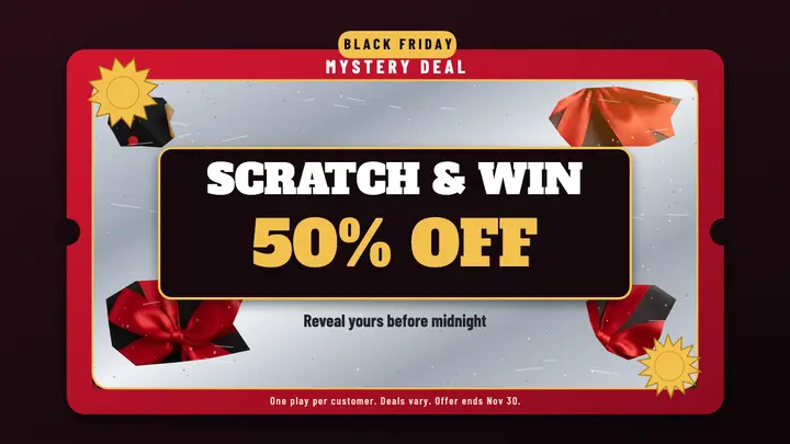 Black Friday scratch-off ticket thumbnail template