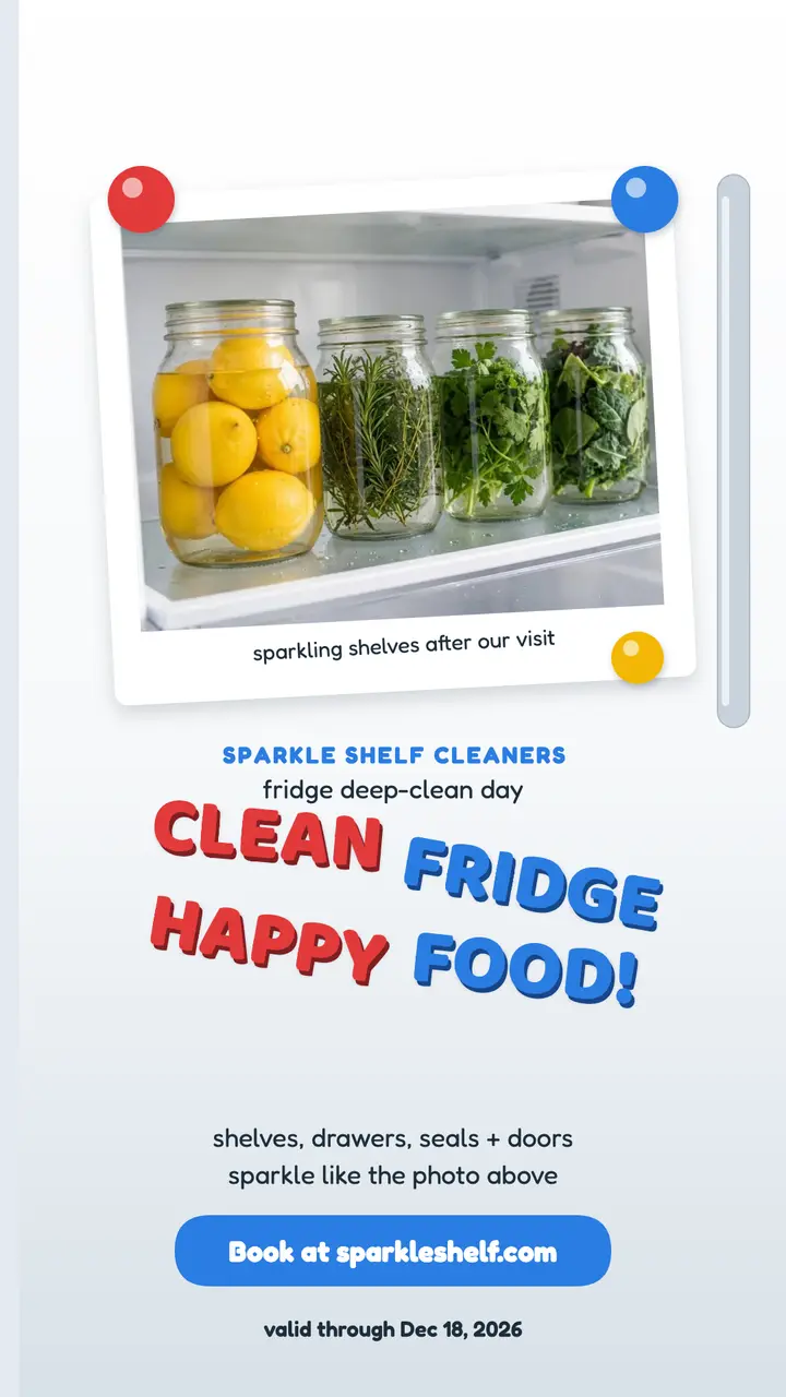 Sparkle Shelf fridge deep clean magnet story template