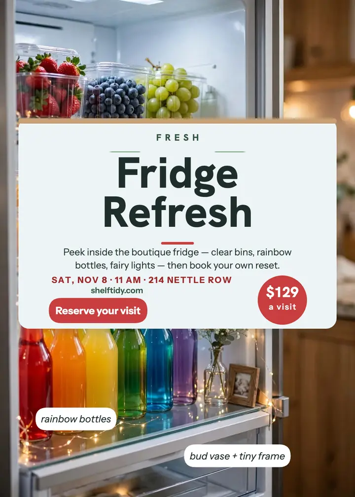 ShelfTidy fridge refresh invitation template