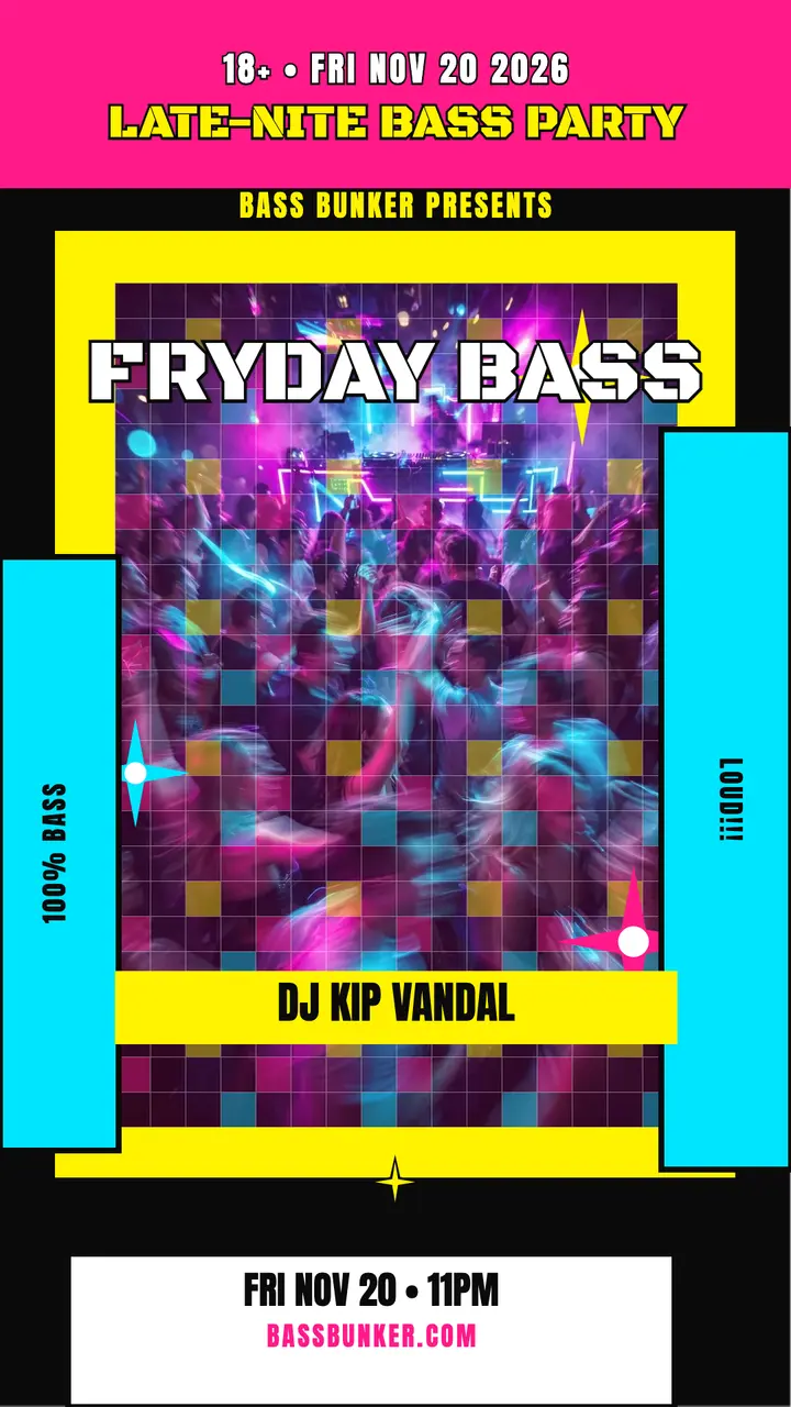 Fryday Bass DJ night fried story template