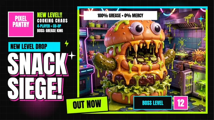 Pixel Pantry Snack Siege game drop thumbnail template
