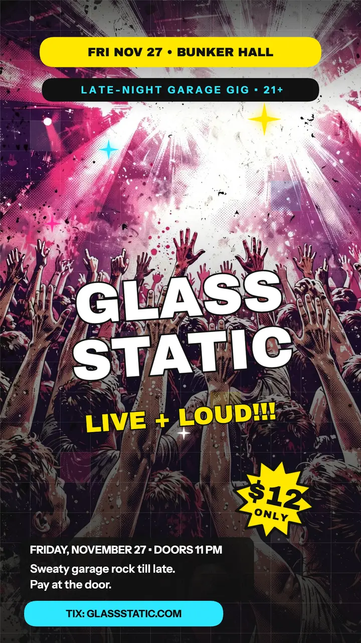 Glass Static garage gig fried story template