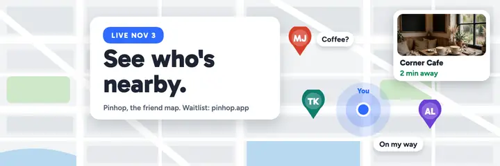 Pinhop friend map app launch header: app launch header template