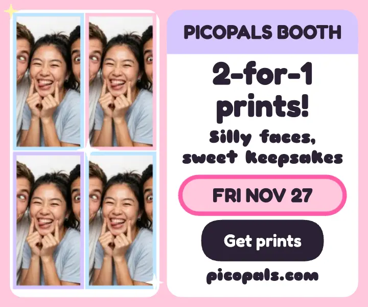 Picopals Booth friendship print sale ad template