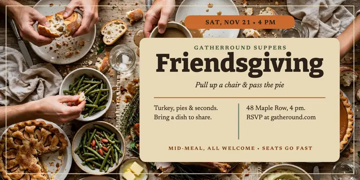 Gatherround Friendsgiving spread post template