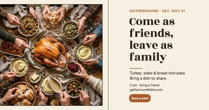 Gatherround Friendsgiving table post template