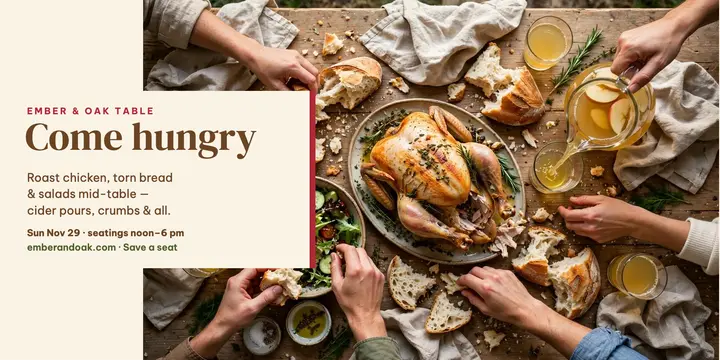 Ember and Oak Friendsgiving spread post template