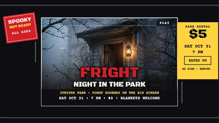 Fright Night park horror thumbnail template