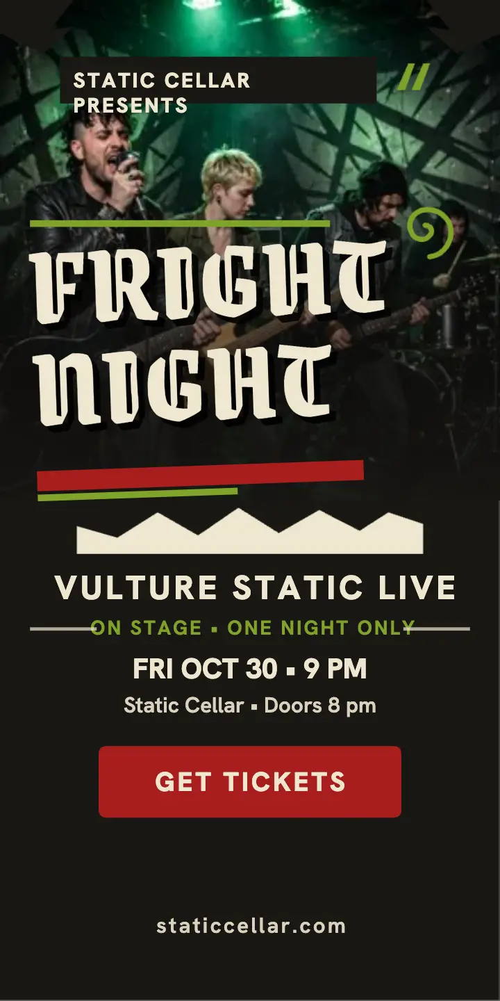 Vulture Static Fright Night gig ad template