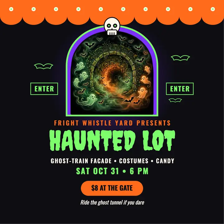 Fright Whistle Yard haunted lot party template