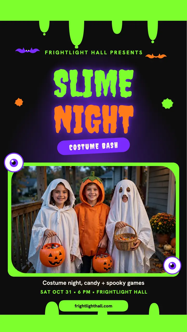 Frightlight Hall Slime Night costume story template