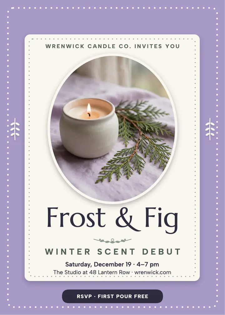 Wrenwick Frost and Fig debut invitation template