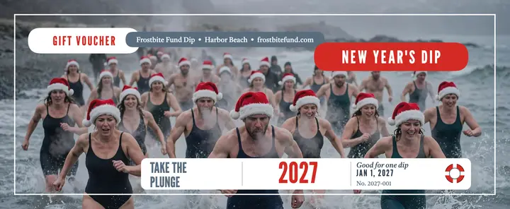 Frostbite Fund Dip gift voucher: polar dip gift voucher template