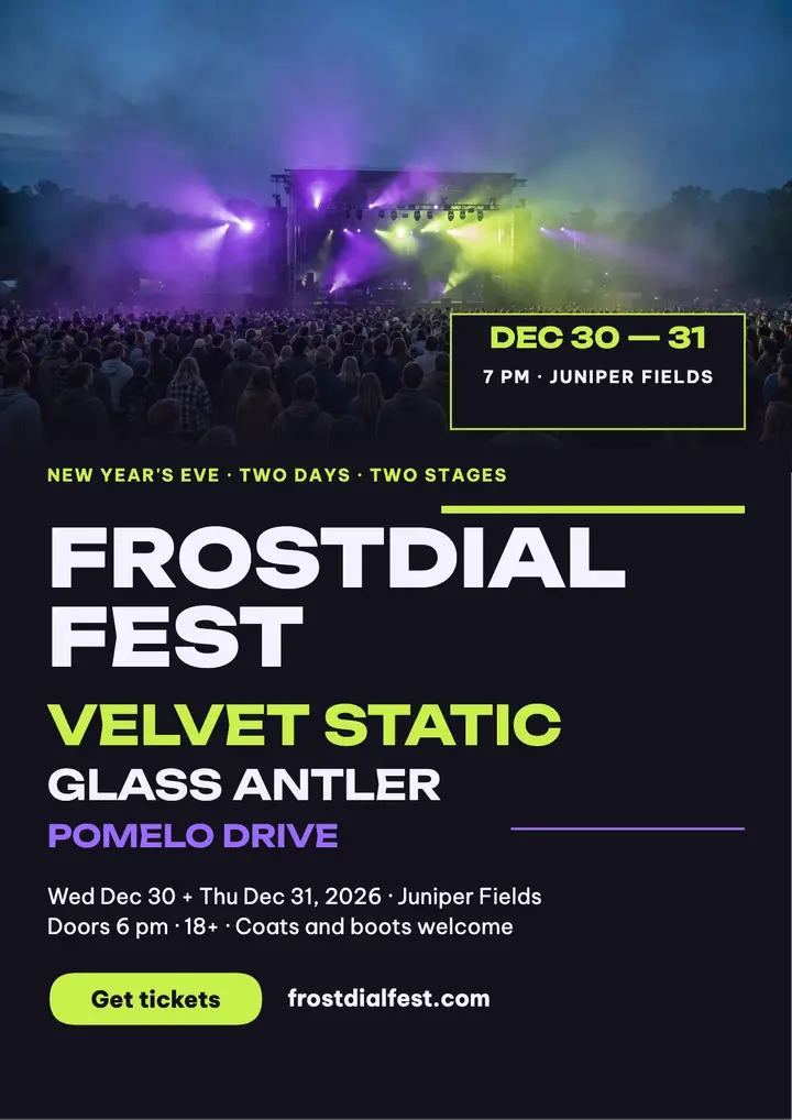 Frostdial Fest New Year flyer template