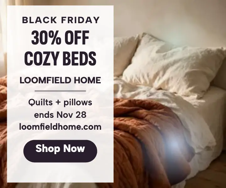 Loomfield Home Black Friday bedding ad template