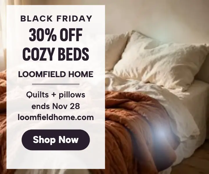 Loomfield Home Black Friday bedding ad template