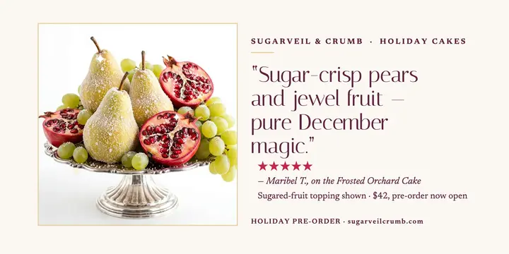 Sugarveil Frosted Orchard Cake review post template