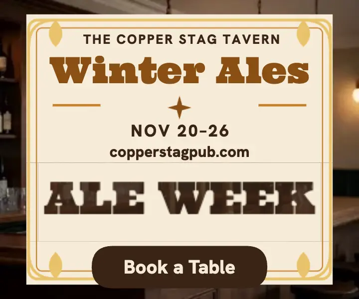 Copper Stag winter ale week frosted ad template