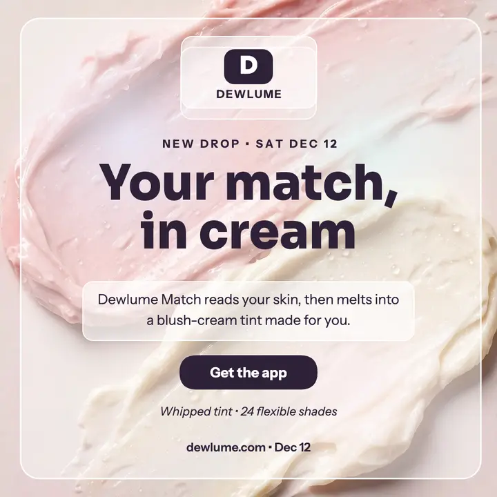 Dewlume Match frosted launch post template