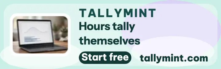 Tallymint frosted time app banner: time tracking app ad template