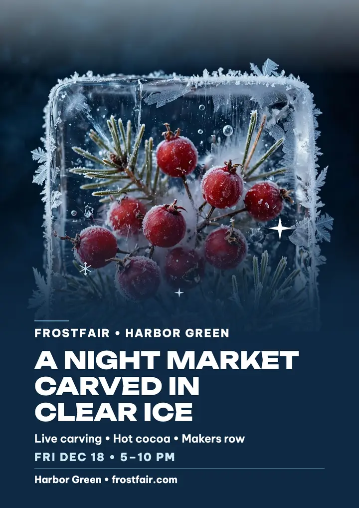 Frostfair night market ice flyer template