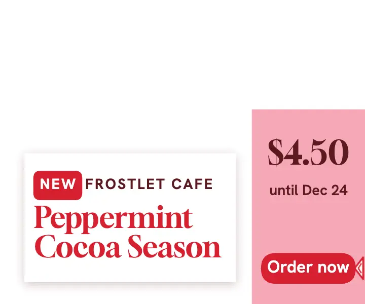 Frostlet Cafe peppermint cocoa season ad template