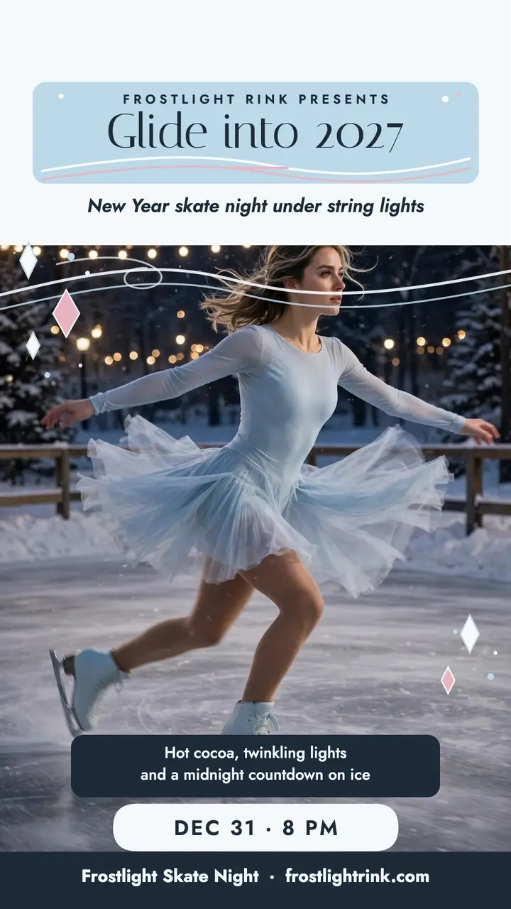 Frostlight Skate Night New Year story template