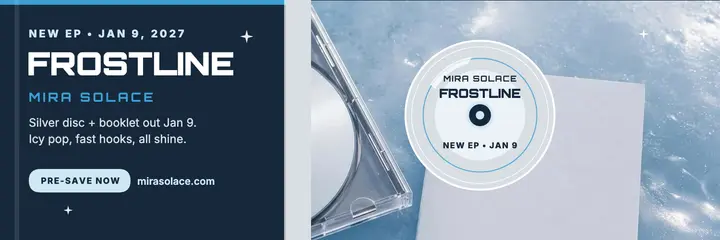Frostline CD release header, Mira Solace template