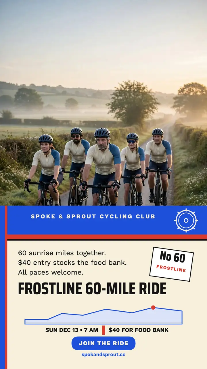 Frostline charity ride cycling story template